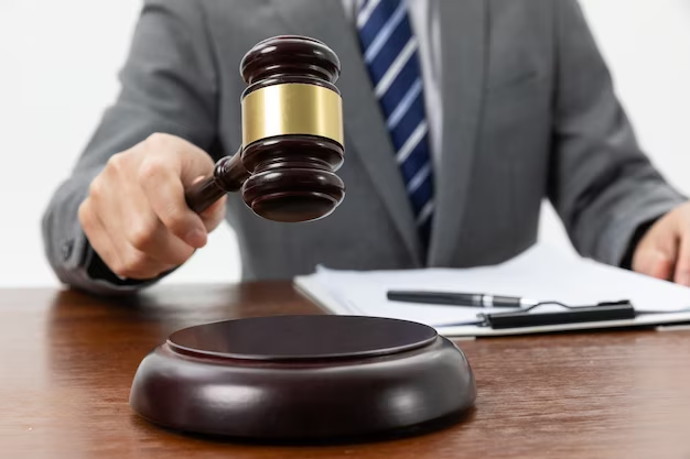a person holding a gavel on the table